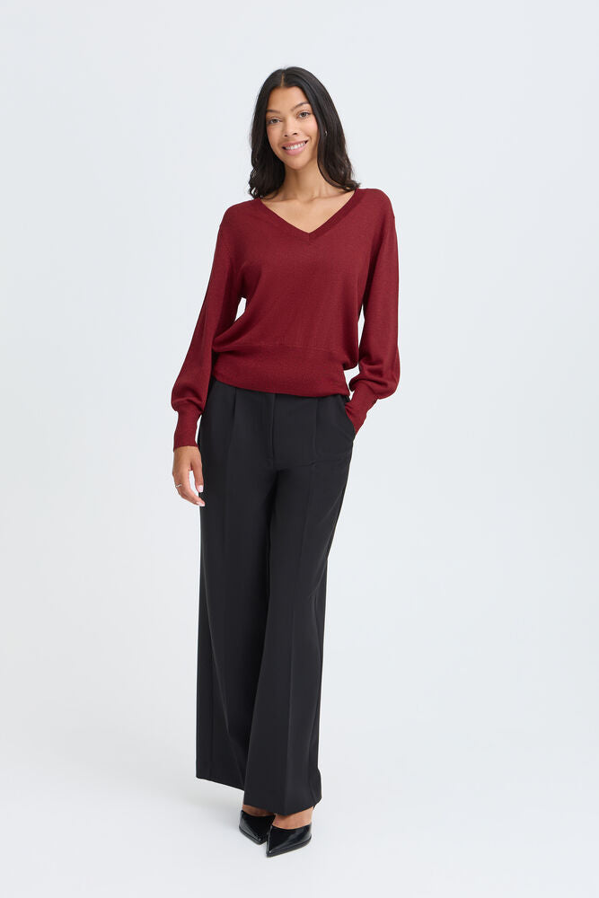Byoung V-Neck Lurex Jumper with long Sleeves