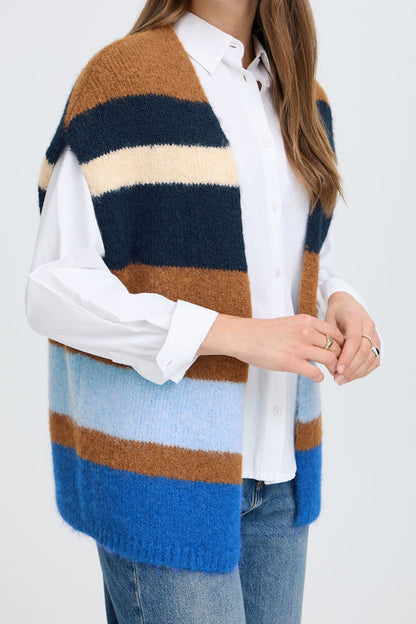 Byoung Knit waistcoat in Tan stripe 20819365