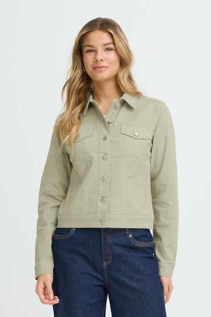 Fransa Twill short jacket in Desert Sage 20609189
