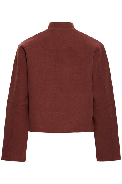 Fransa Jacket with Full Zip and Pockets in Rum Raisin 20618147