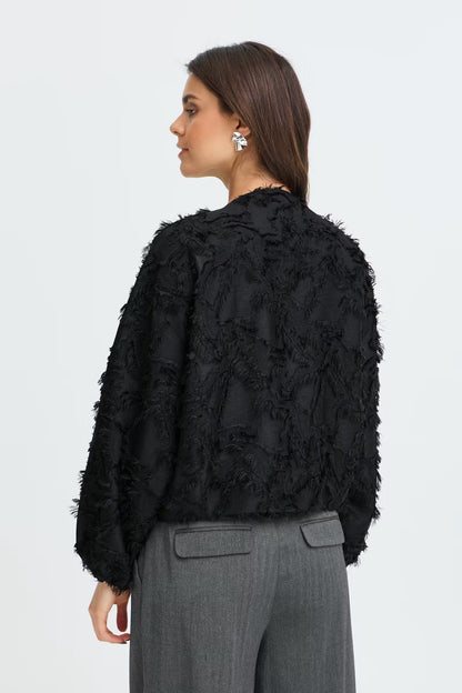 Fransa Cali Lightweight Fringed Zip-Up Jacket