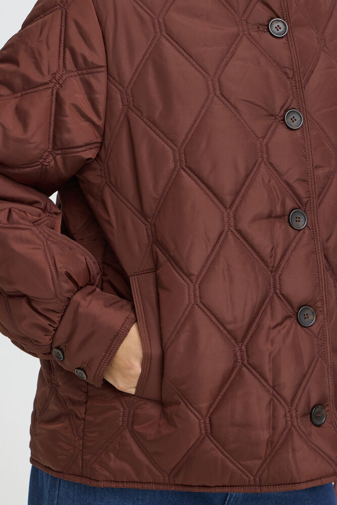 Fransa Diamond Quilted jacket in Rum Raisin 20617827