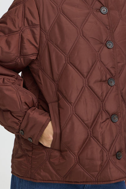 Fransa Diamond Quilted jacket in Rum Raisin 20617827
