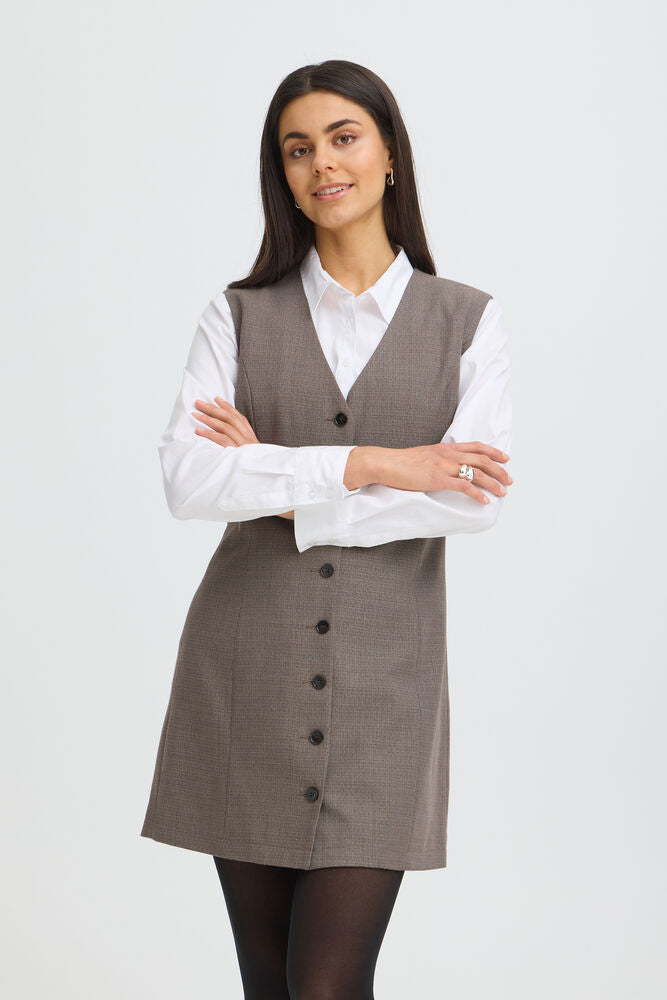 Fransa V neck Pinafore Dress 20618444