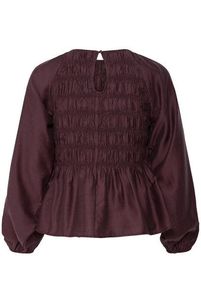 Byoung Shirred Blouse in Fudge 20819718
