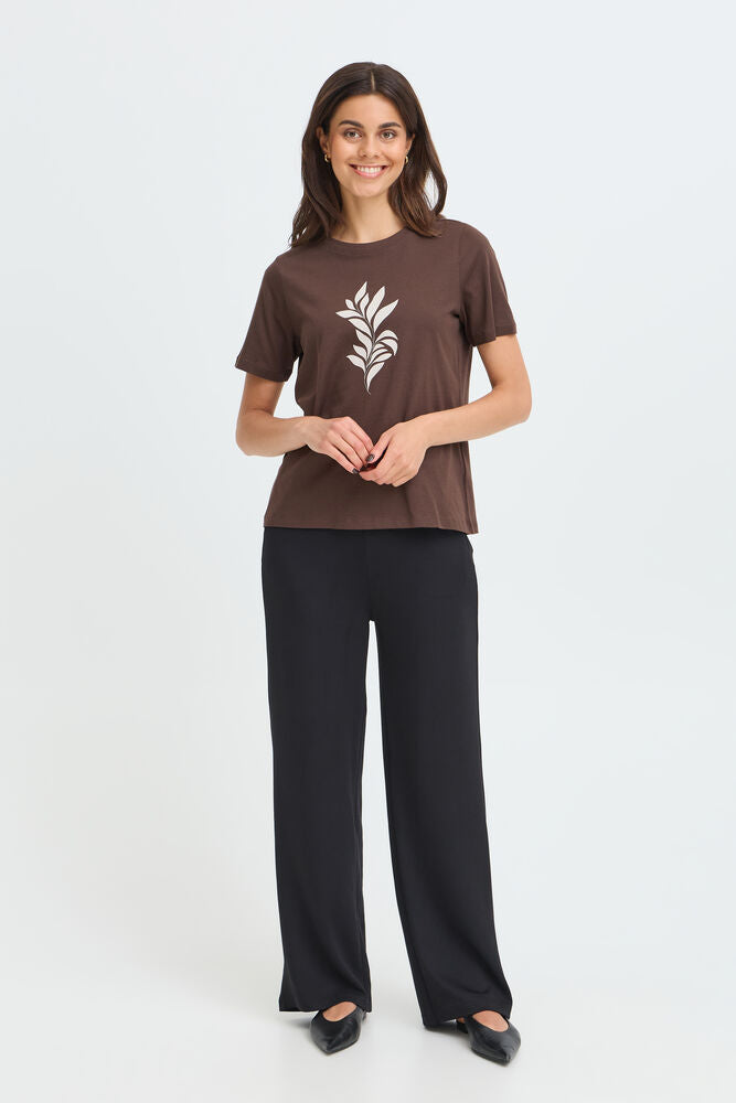 Fransa Pure Cotton Round Neck Short Sleeve T Shirt 20618507
