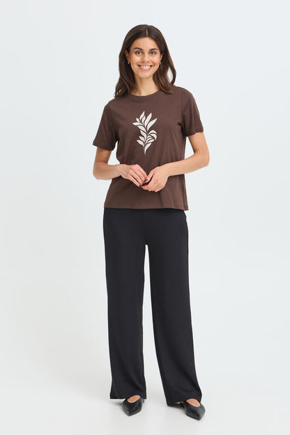 Fransa Pure Cotton Round Neck Short Sleeve T Shirt 20618507