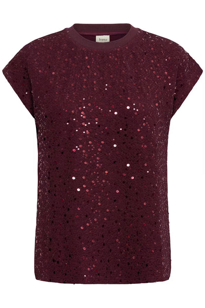 Fransa Zolana Short-Sleeve Sequin Top