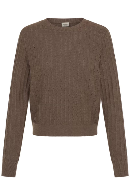 Fransa Cotton pointelle knit sweater 20618013