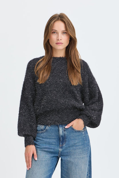 Byoung Mitura Fluffy Black Jumper with Silver Shimmer