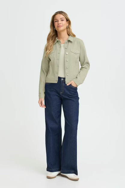 Fransa Twill short jacket in Desert Sage 20609189