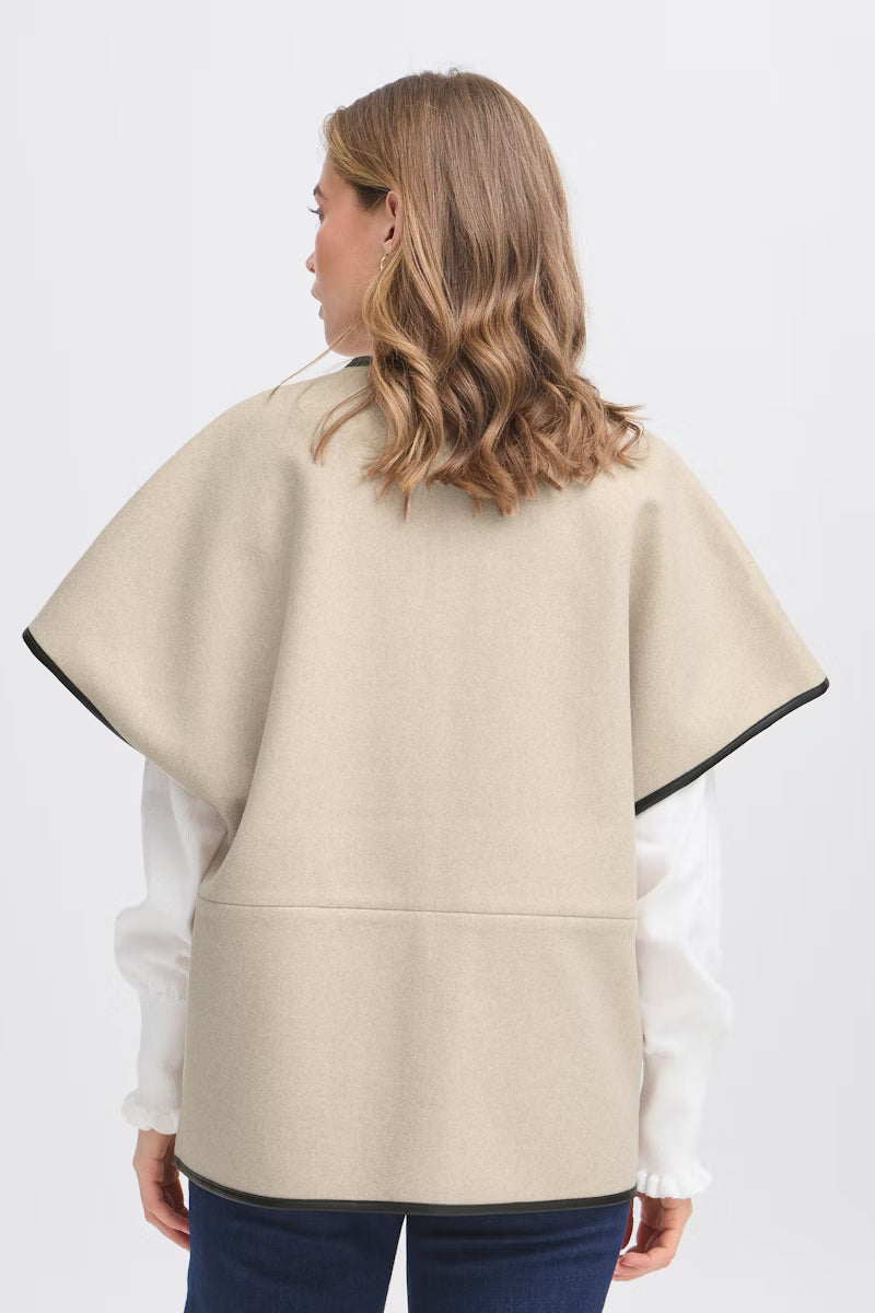 Fransa Short sleeve jacket with PU Trim
