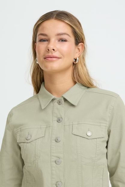 Fransa Twill short jacket in Desert Sage 20609189