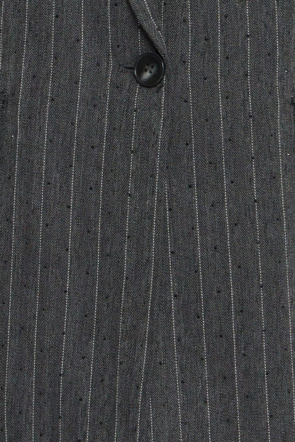 Fransa Stud-Embellished Pinstripe Blazer in Grey