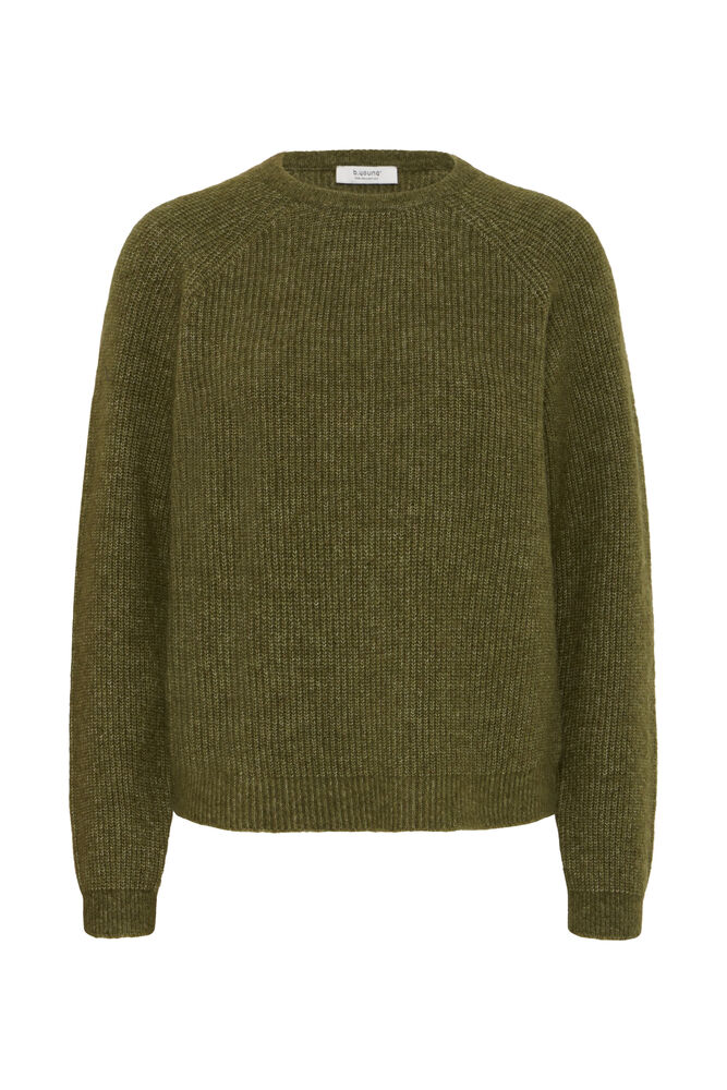 Byoung Round Neck Plain Jumper in Avocado Green 20819114