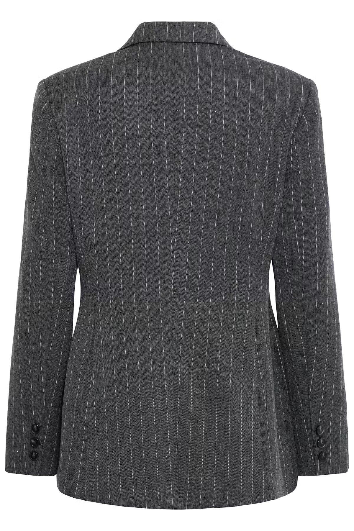 Fransa Stud-Embellished Pinstripe Blazer in Grey