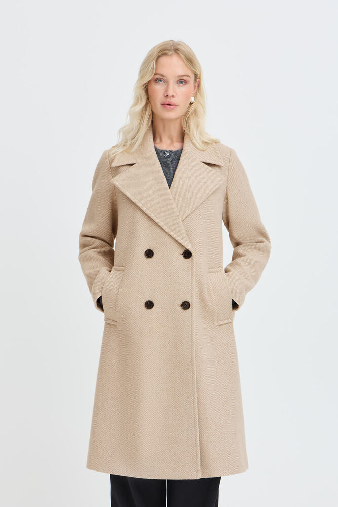 Byoung Wool blend Classic Coat in Sand Melange 20819165