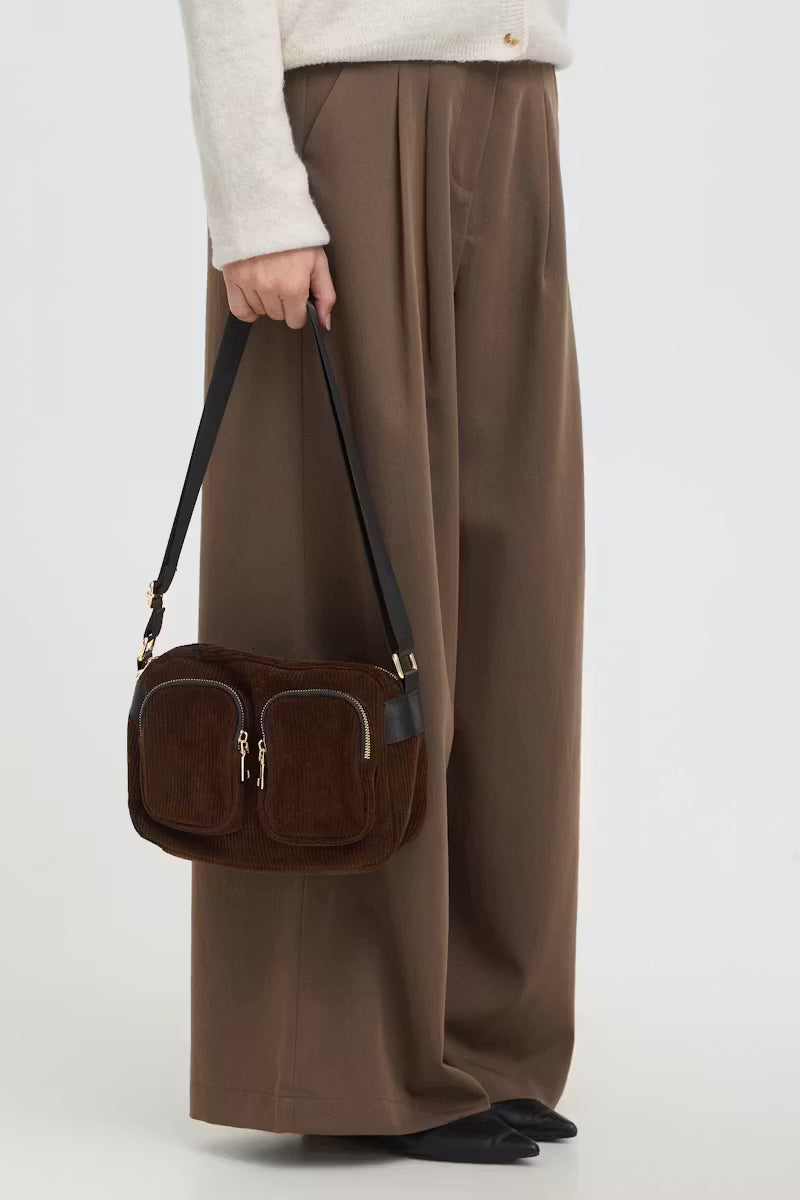Fransa Cord Crossbody bag in rich Brown 20618347