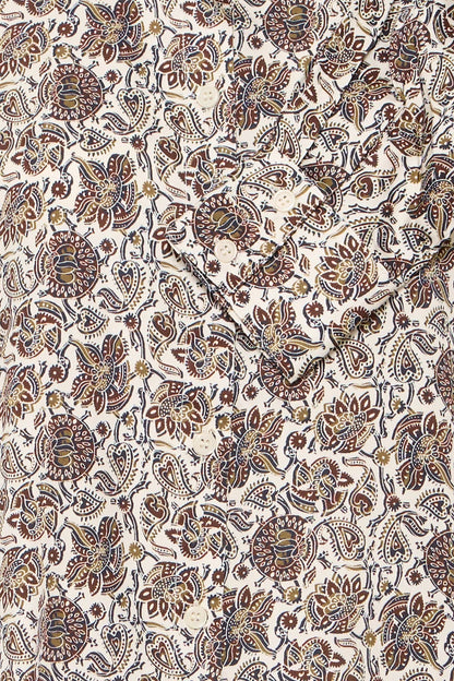 Fransa Paisley print blouse with collar and long sleeve  20617072