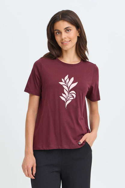 Fransa Pure Cotton Round Neck Short Sleeve T Shirt 20618507