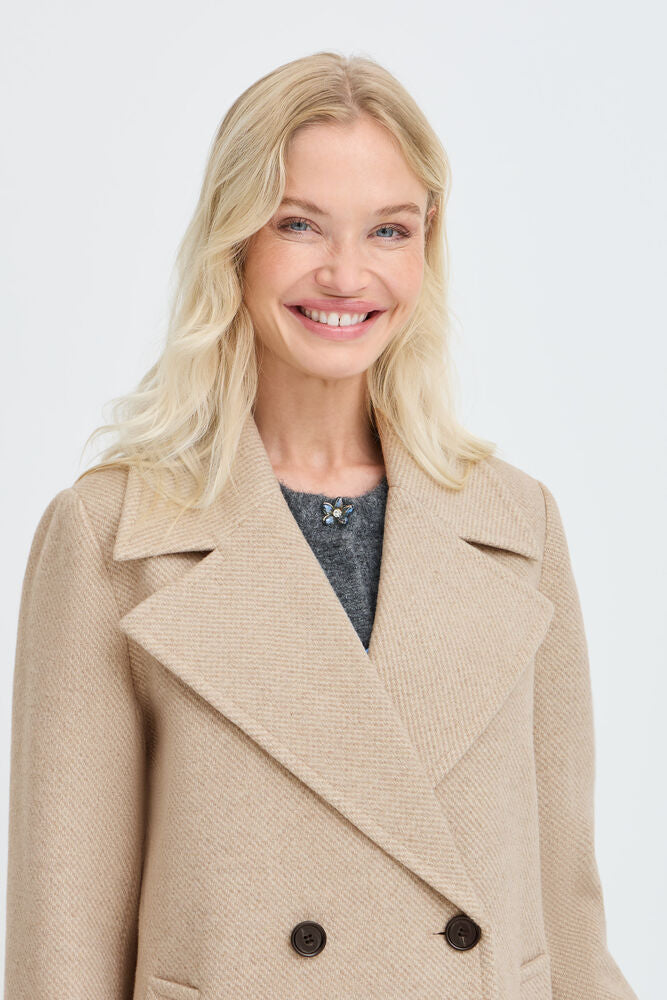 Byoung Wool blend Classic Coat in Sand Melange 20819165