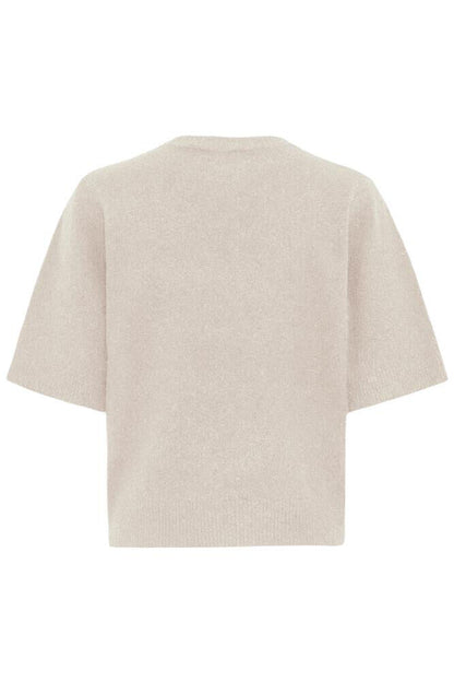 Byoung Short-Sleeve Knit with Jewelled Neckline
