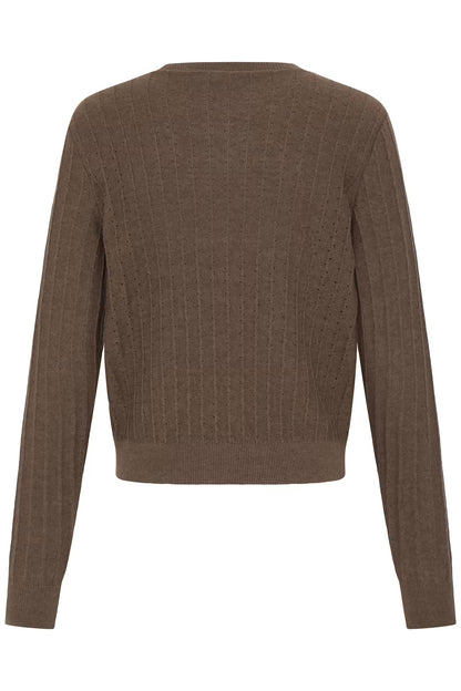 Fransa Cotton pointelle knit sweater 20618013