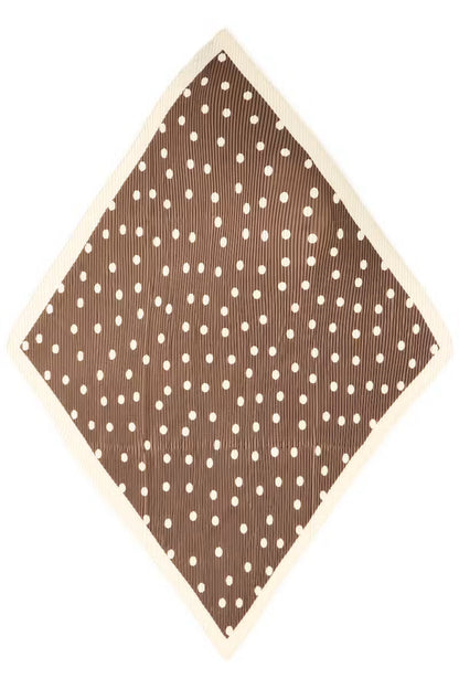 Fransa Pleated neck scarf with cream polka dot print 20618167
