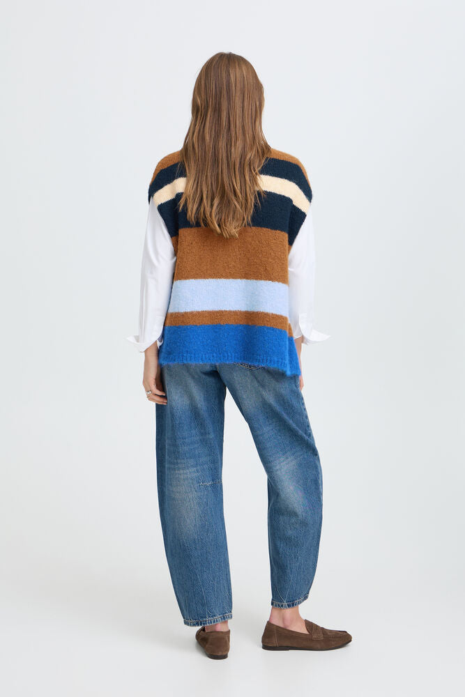 Byoung Knit waistcoat in Tan stripe 20819365