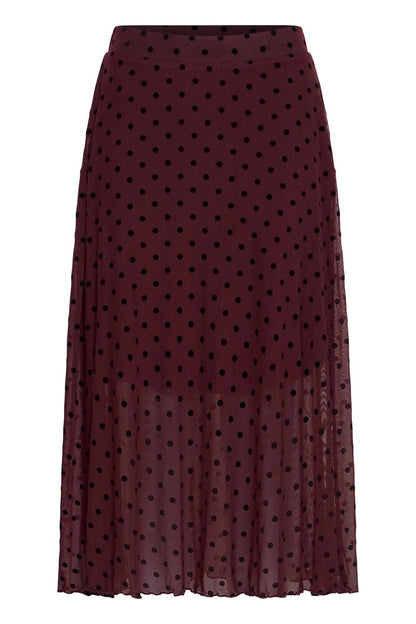Fransa Mesh Midi Skirt on Port Royal with Black Polka Dot