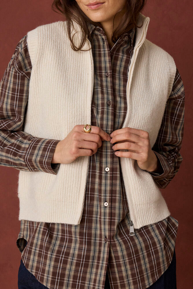 Fransa Knit Waistcoat with zip  20618426