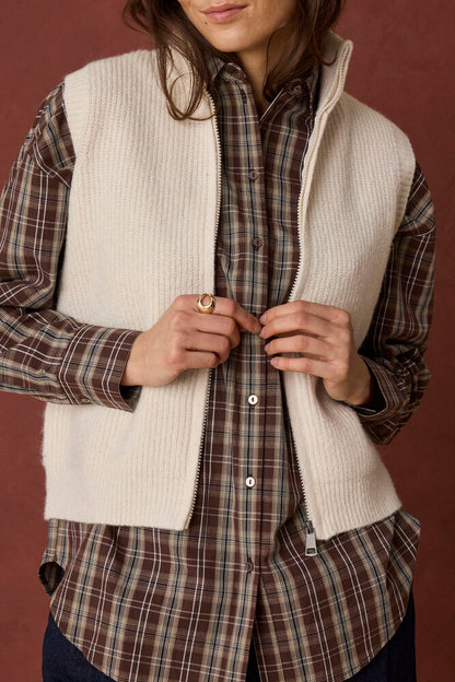 Fransa Knit Waistcoat with zip  20618426