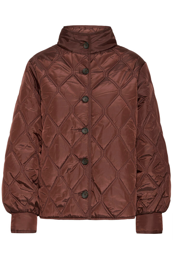Fransa Diamond Quilted jacket in Rum Raisin 20617827