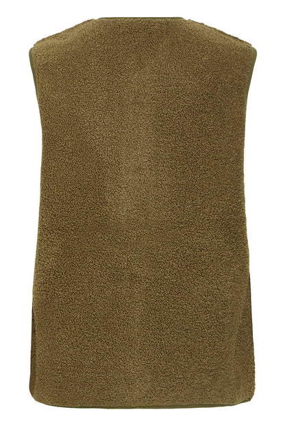 Byoung Teddy Gilet with pockets in Avocado green 20819465 Green