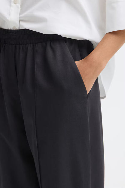 Fransa Nalia Black Balloon-Leg Trousers