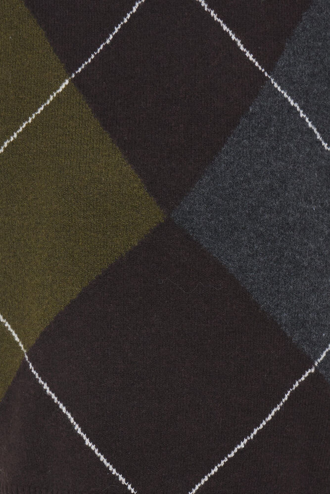 Byoung Argyle round neck sleeveless knit in Green and Brown print  20819497