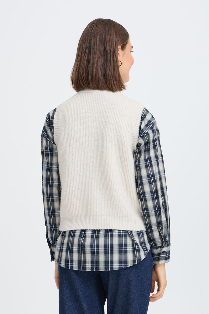 Fransa Knit Waistcoat with zip  20618426