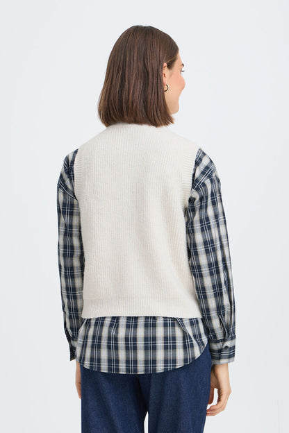 Fransa Knit Waistcoat with zip  20618426