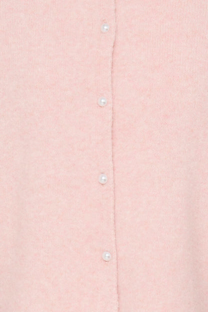 Fransa Ellen Soft Pink Cardigan with embroidery sleeve detail