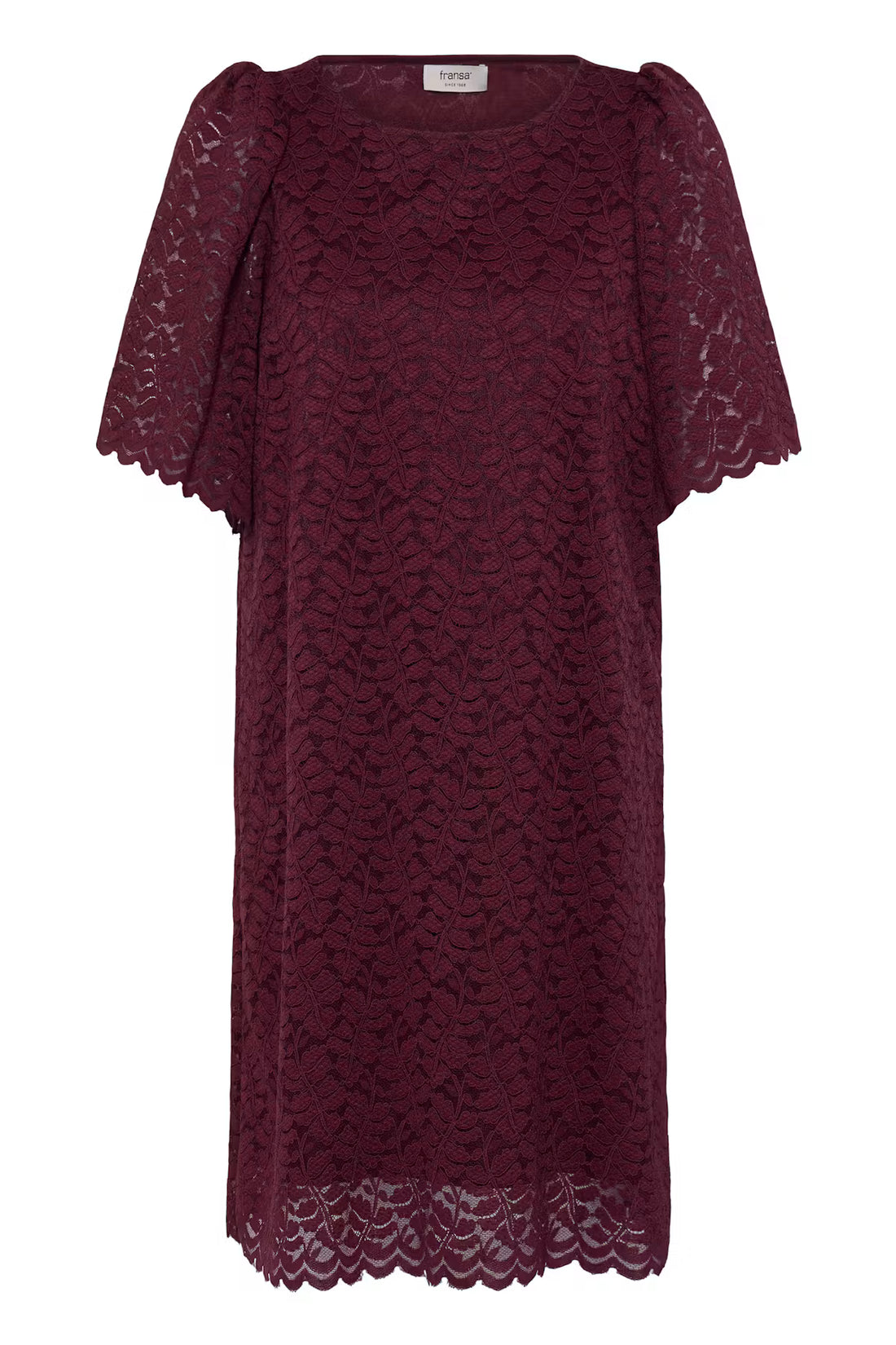 Fransa Lace Shift Dress with Short sleeves 20618439