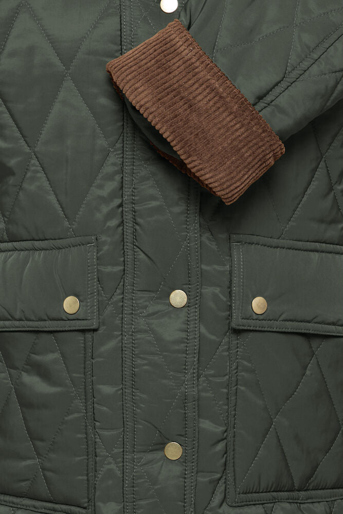 Byoung Bellini Quilted Jacket with Cord Collar and Cuffs 20819092