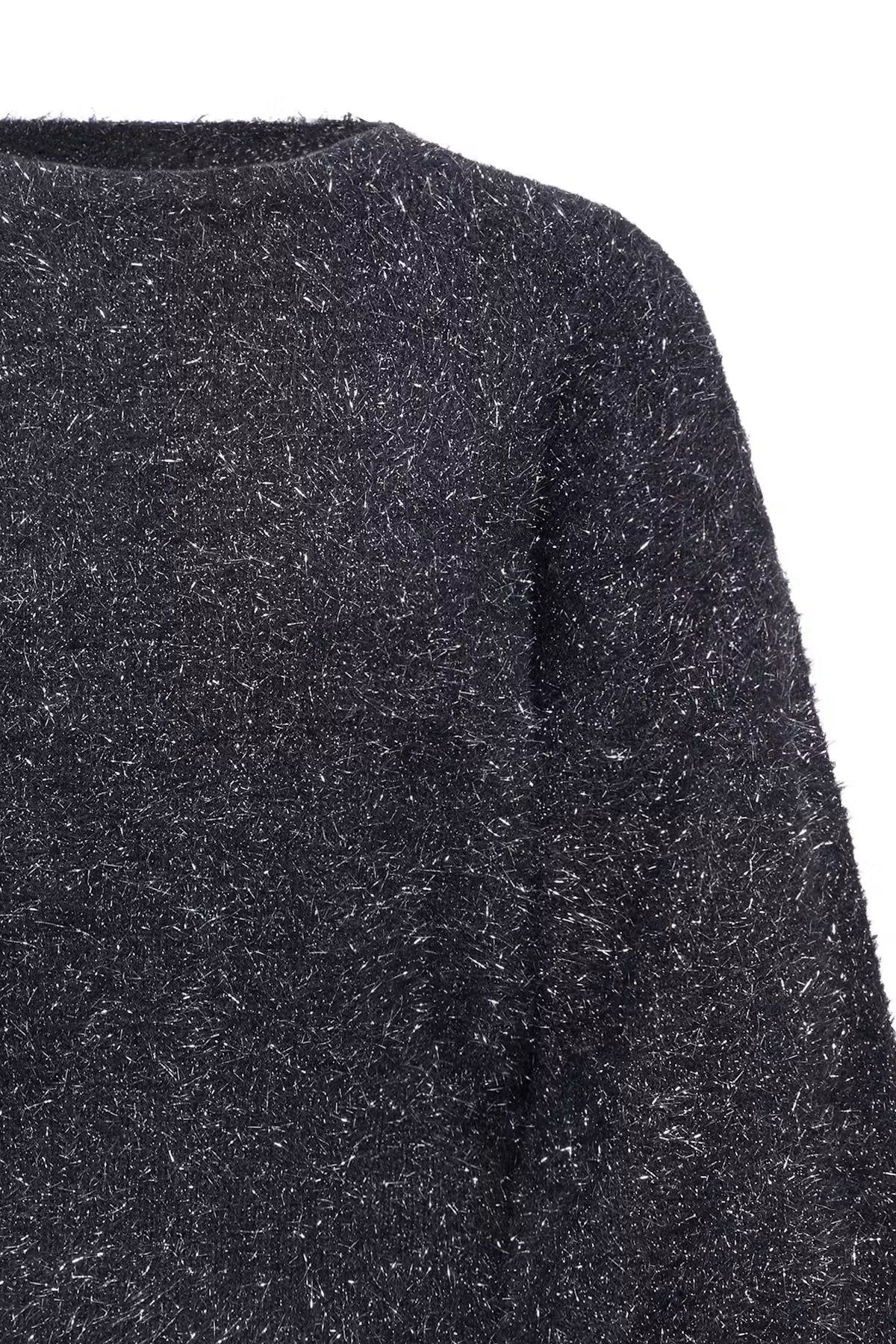 Byoung Mitura Fluffy Black Jumper with Silver Shimmer