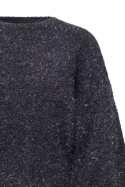 Byoung Mitura Fluffy Black Jumper with Silver Shimmer
