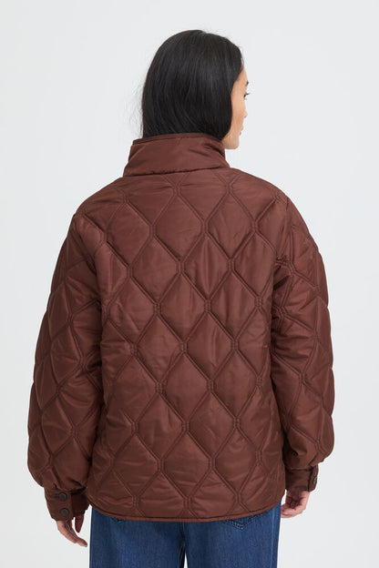 Fransa Diamond Quilted jacket in Rum Raisin 20617827