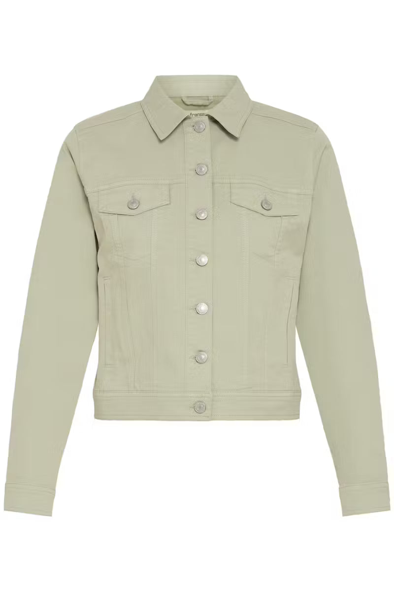 Fransa Desert Sage Twill Jacket | Short Denim Style