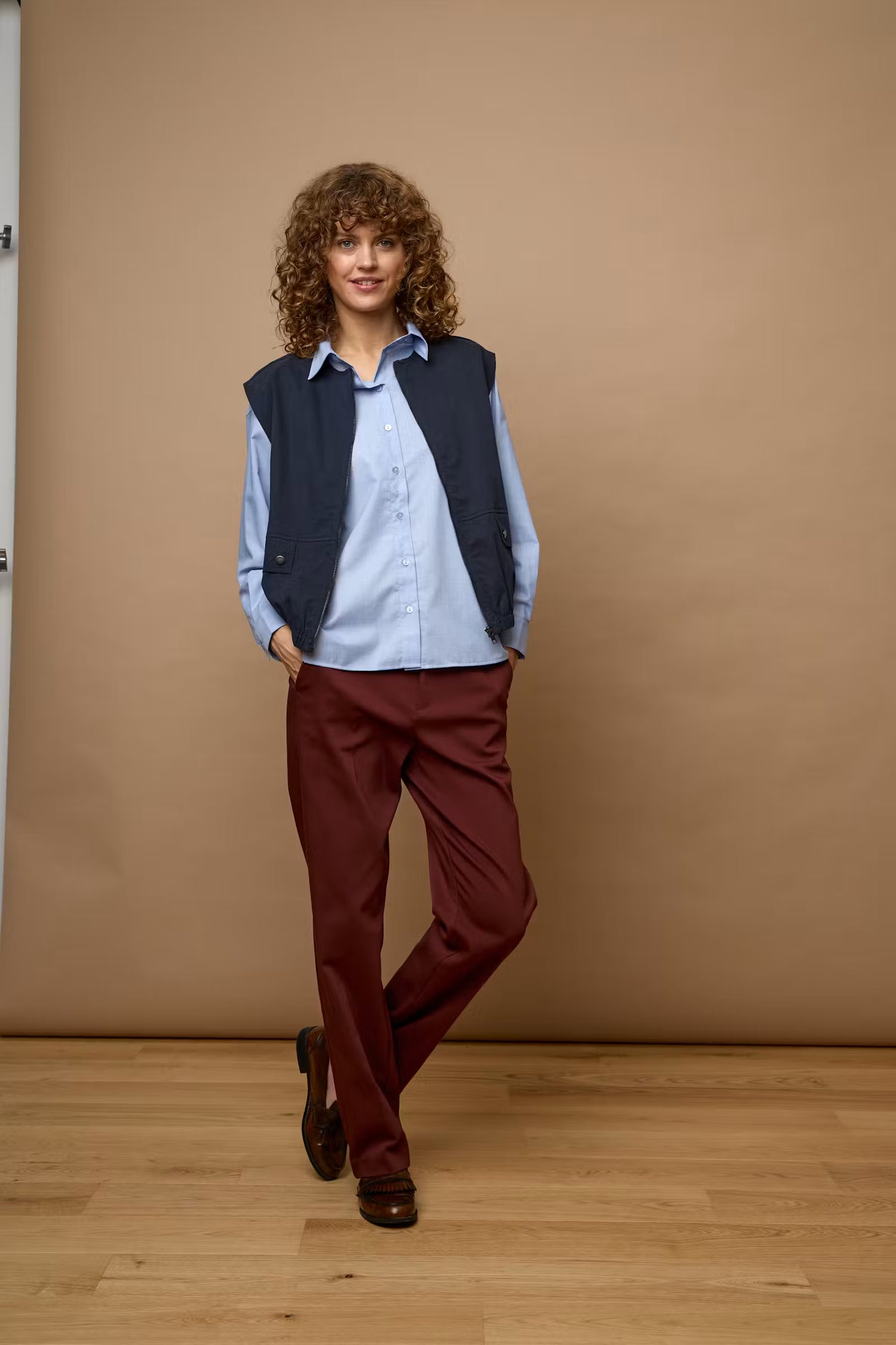 Fransa FRBlazer Jersey Straight leg trousers in Rum Raisin 20618364 Rum
