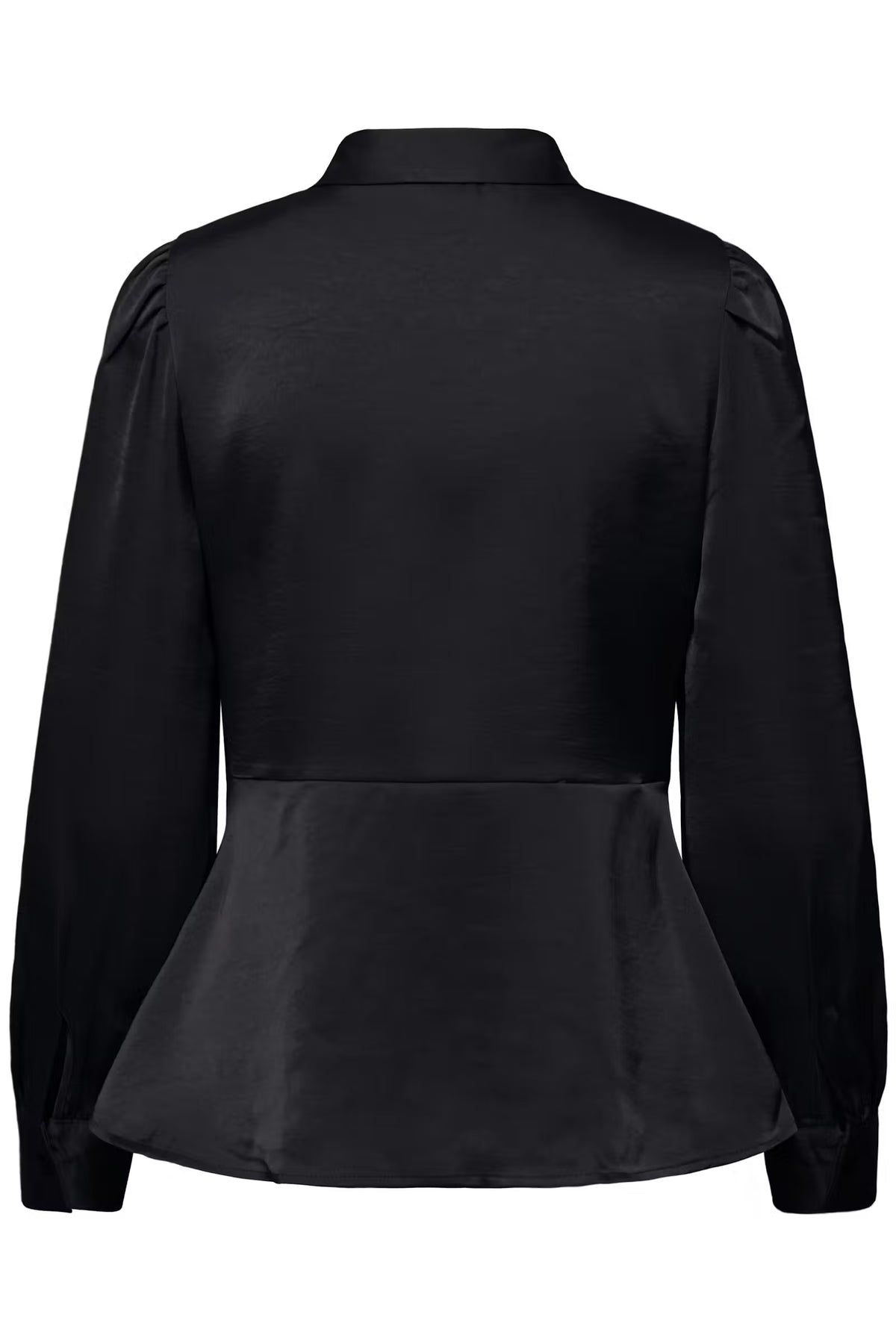 Byoung Satin Peplum Shirt with Long Sleeves