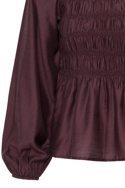 Byoung Shirred Blouse in Fudge 20819718