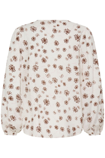Fransa long sleeve blouse in Rum Raisin Print 20618053