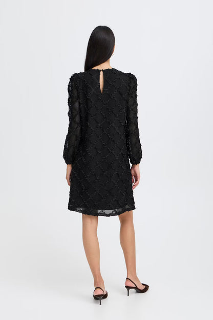 Byoung Black V neck Textured dress